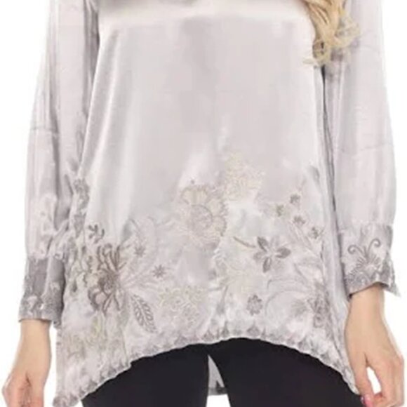 NWT Johnny Was Biya JWLA Embroidered Henley Voyager Tunic Blouse Top Annalina - Picture 7 of 8